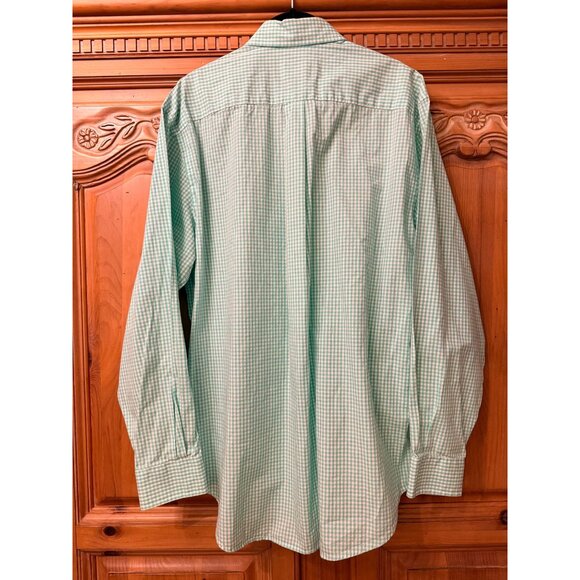 Vineyard Vines Mens Whale Shirt Button-Down Green White Gingham Size Medium - Picture 2 of 6
